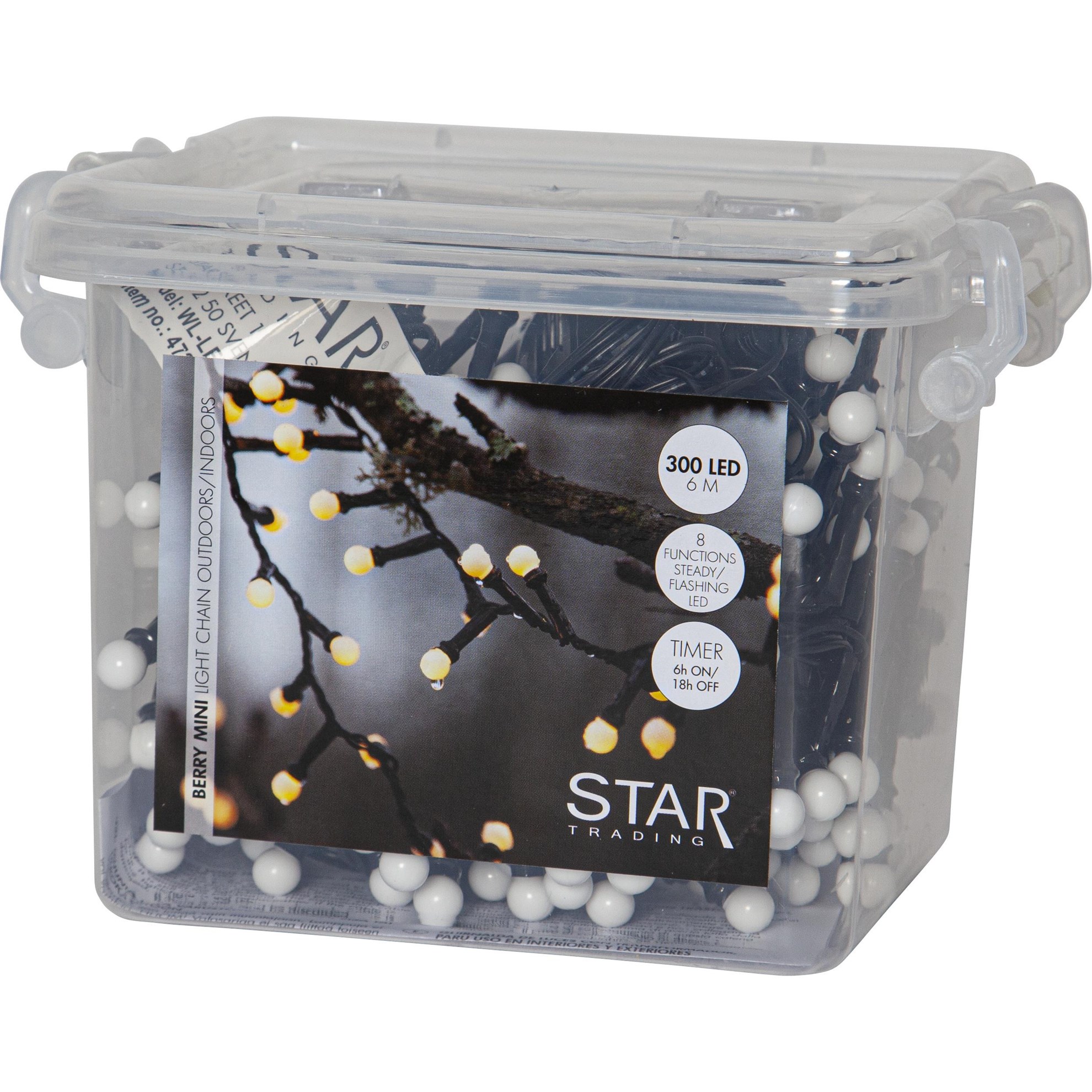 Venkovní LED světelný řetěz BERRY MINI, 300x LED, 6 m, 7 funkcí_1
