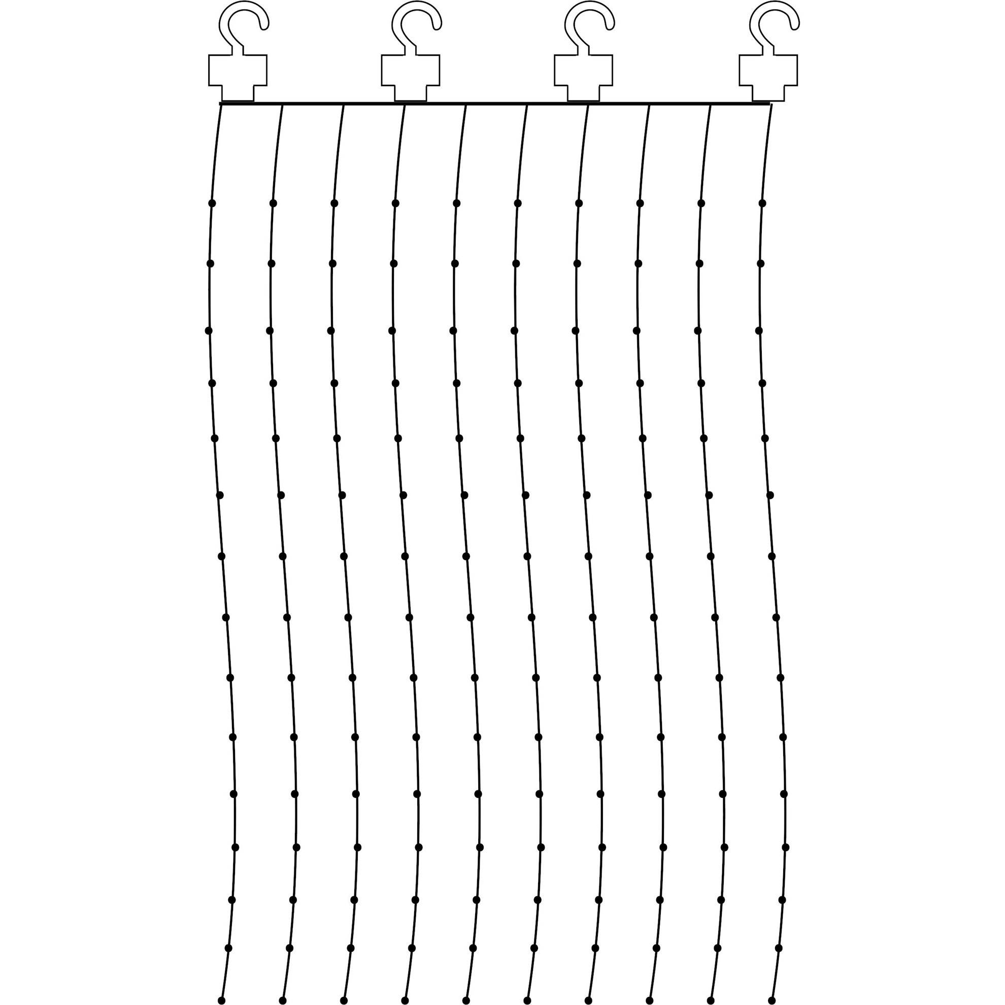 LED-Wire-Curtain "Dew Drops"
200 warmwhite LED, ca. 100 x 200 cm, 
wire: silve_0