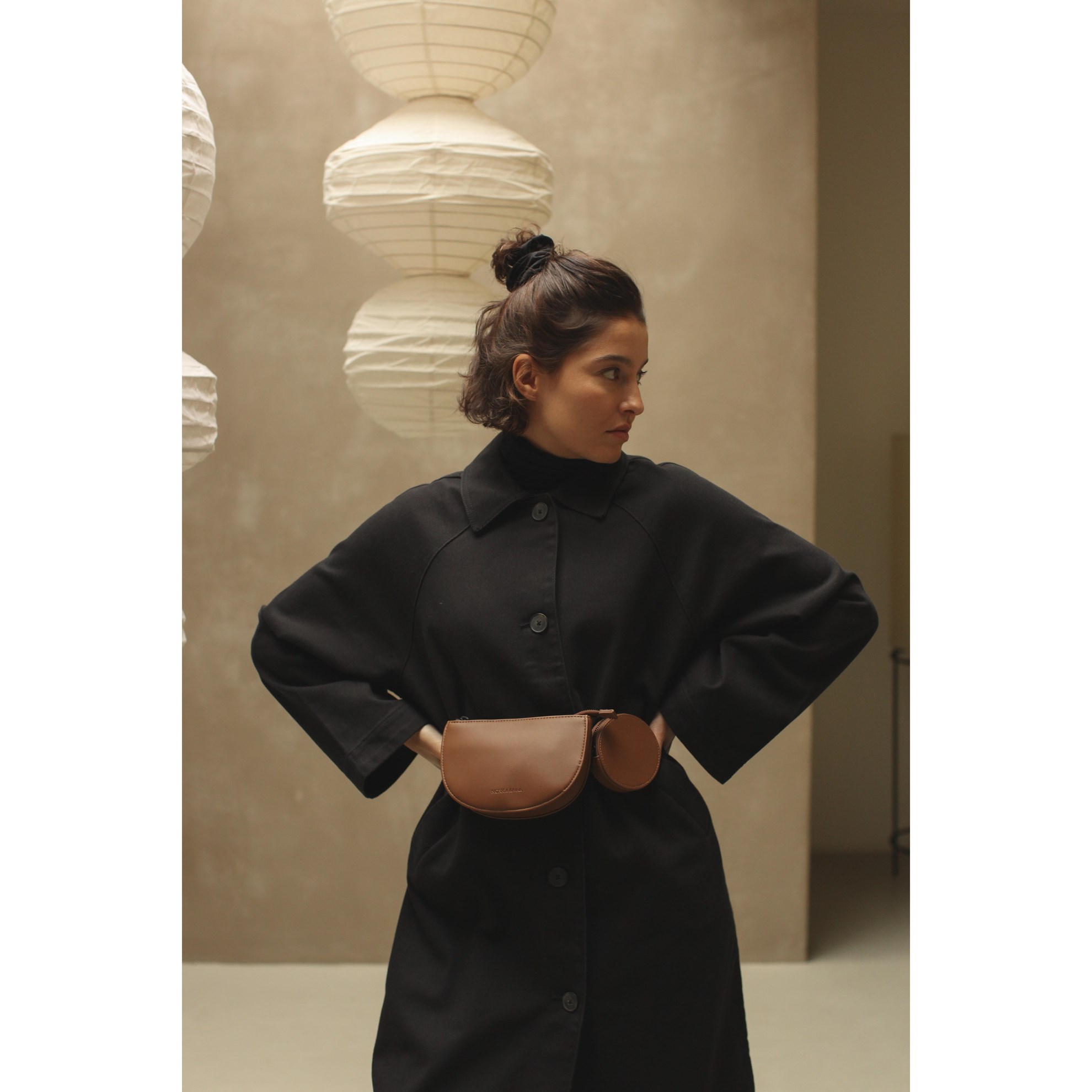 Taška / ledvinka s páskem a peněženkou TOHO Monk & Anna hnědá_2