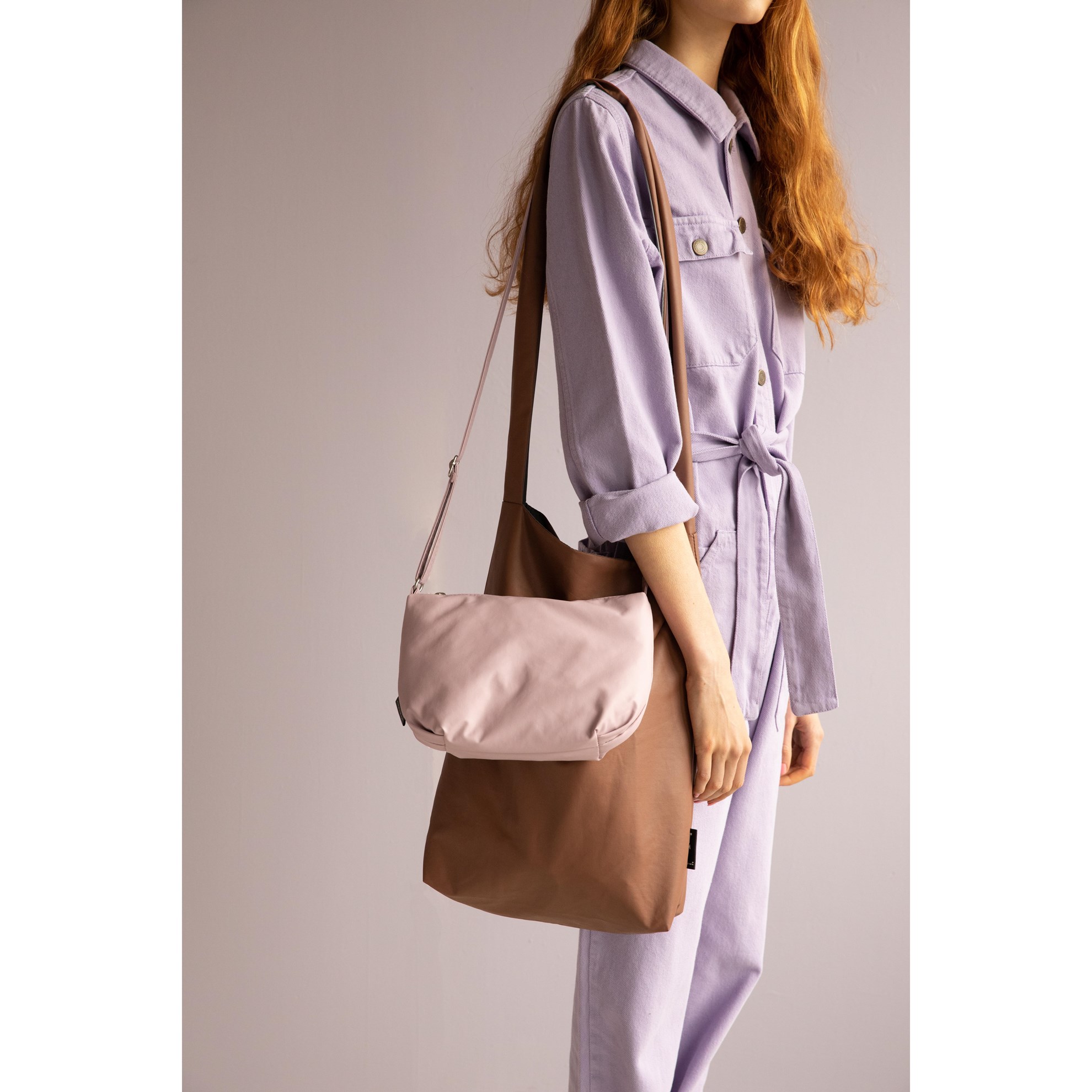 Taška přes rameno FEEL GOOD Tinne+Mia z um.kůže + pouzdro hnědá_2