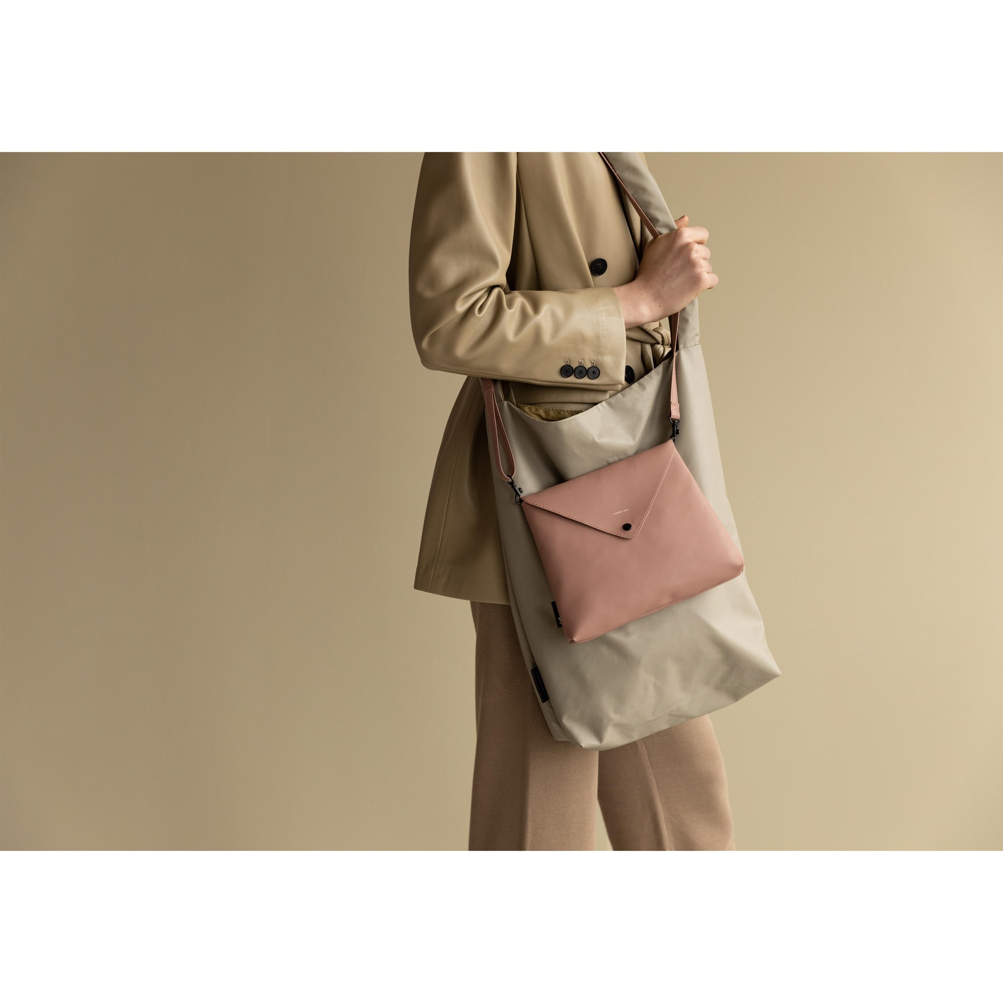 Taška přes rameno FEEL GOOD Tinne+Mia z um.kůže + pouzdro šedá khaki_3