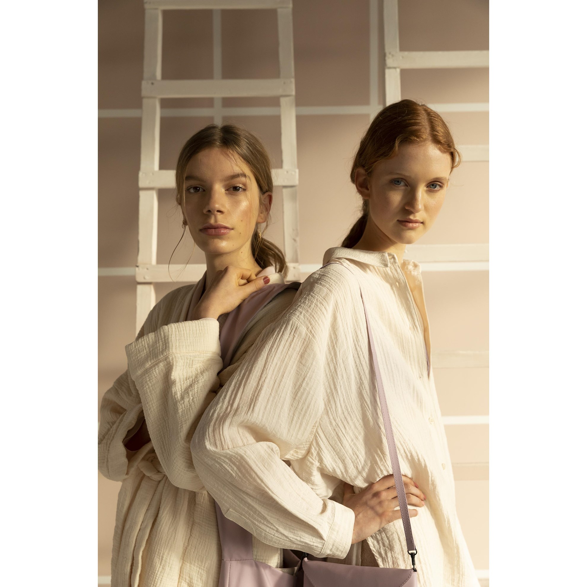 Taška přes rameno FEEL GOOD Tinne+Mia z um.kůže + pouzdro růžová_1