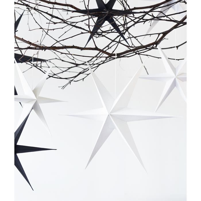 Bílé papírové hvězdy P.30cm + P.40 cm, SET/2 velikosti_0