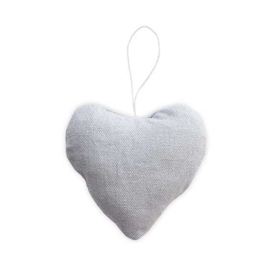 Bavlněná ozdoba srdce 8 cm, světle šedé_0