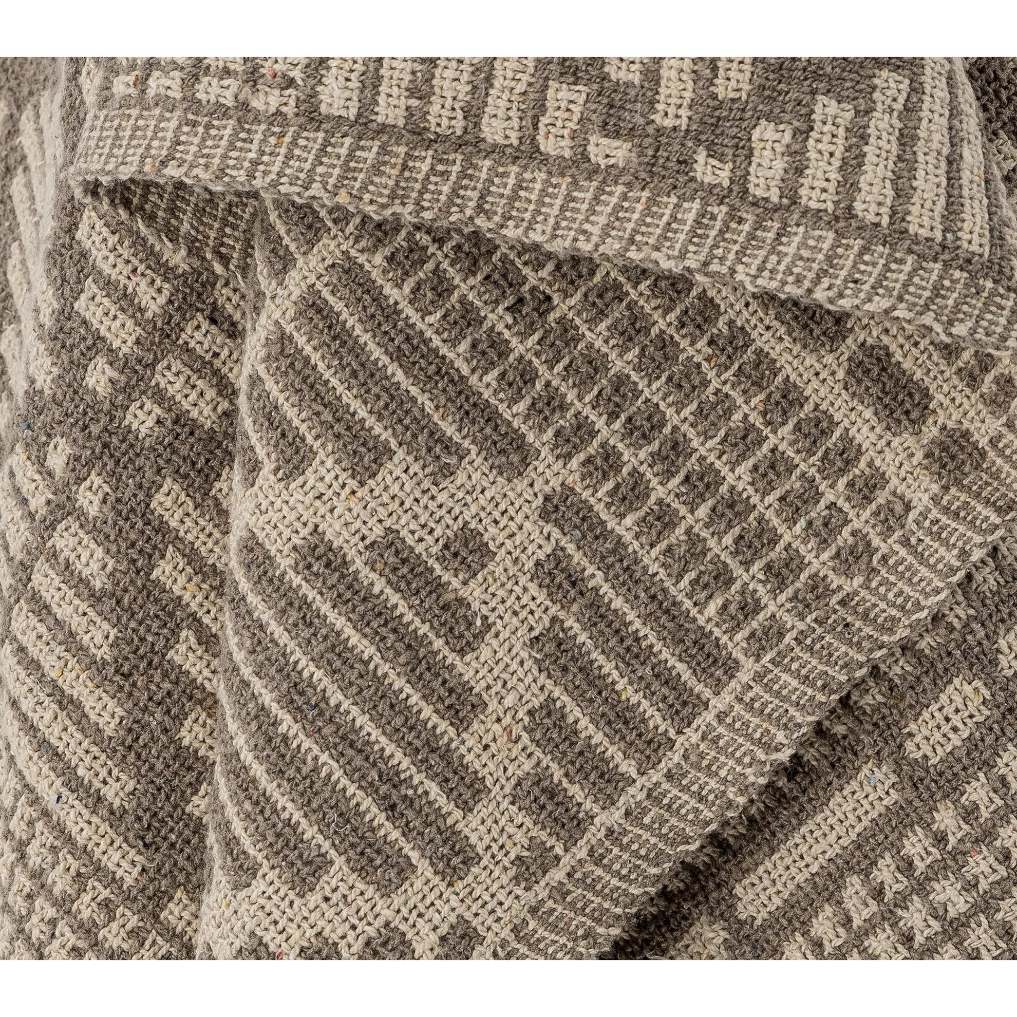 Pléd Kicki, hnědý, recyklovaná bavlna_1