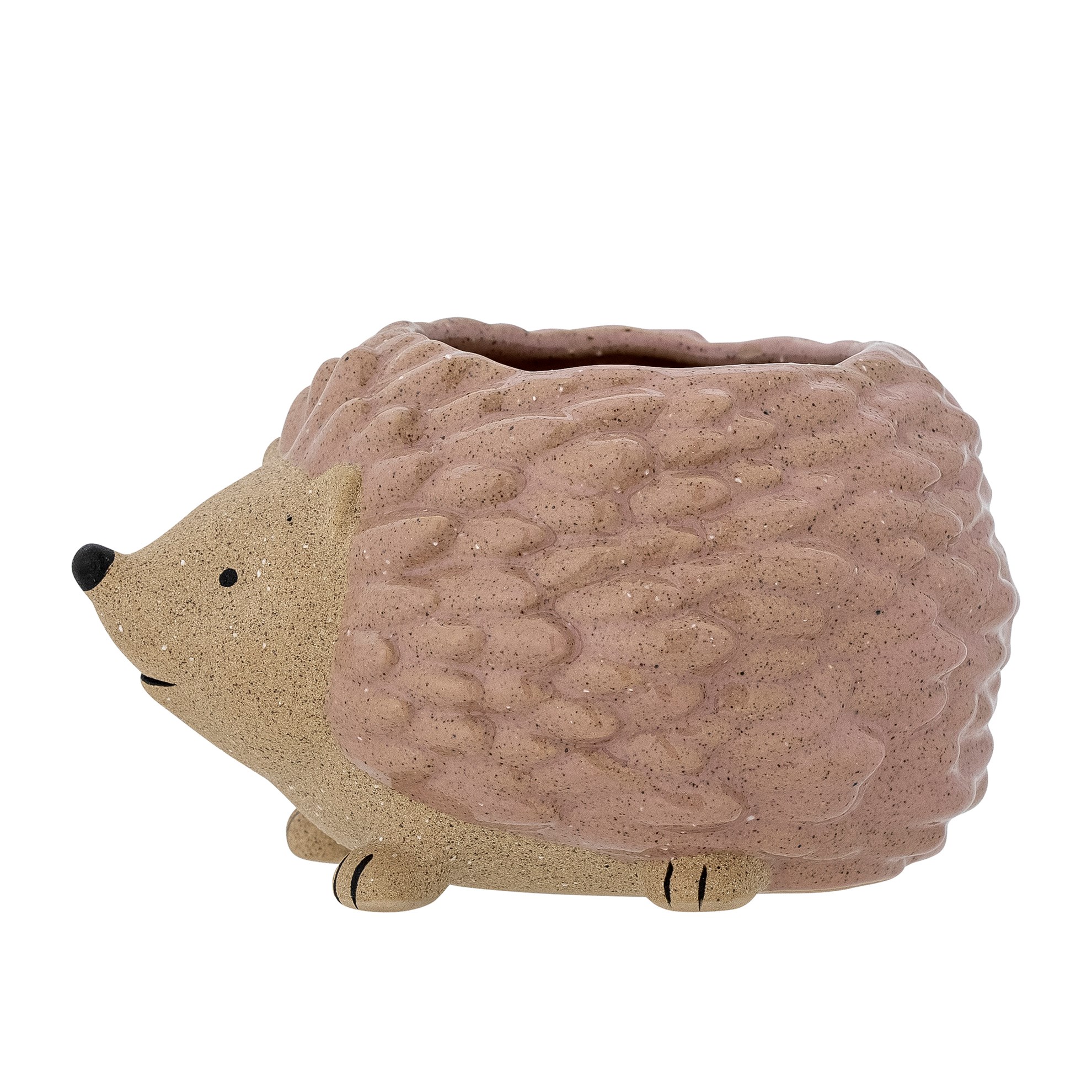 Květináč Knitte, ve tvaru ježka, hnědý, kamenina_0