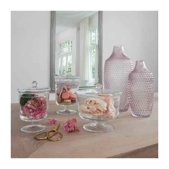 Skleněná dóza na podstavci POESIA 18 cm_1