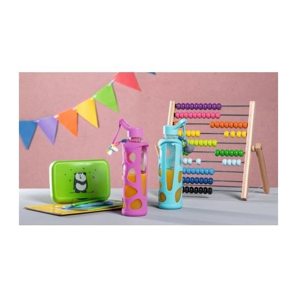 Láhev na vodu BAMBINI tyrkysová /slon_1