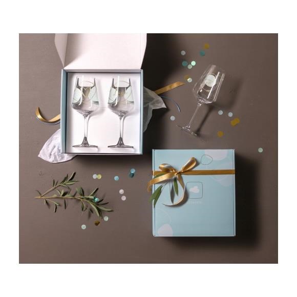 Skleničky na bílé víno PRESENTE " Love "_4