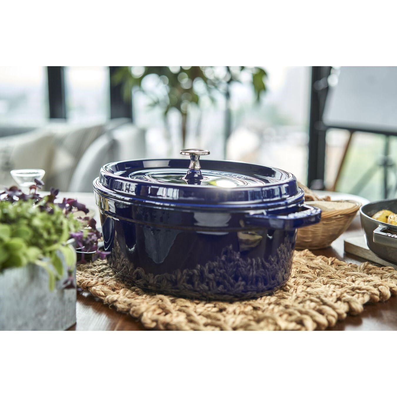 Hrnec STAUB oválný 33 cm modrý_5