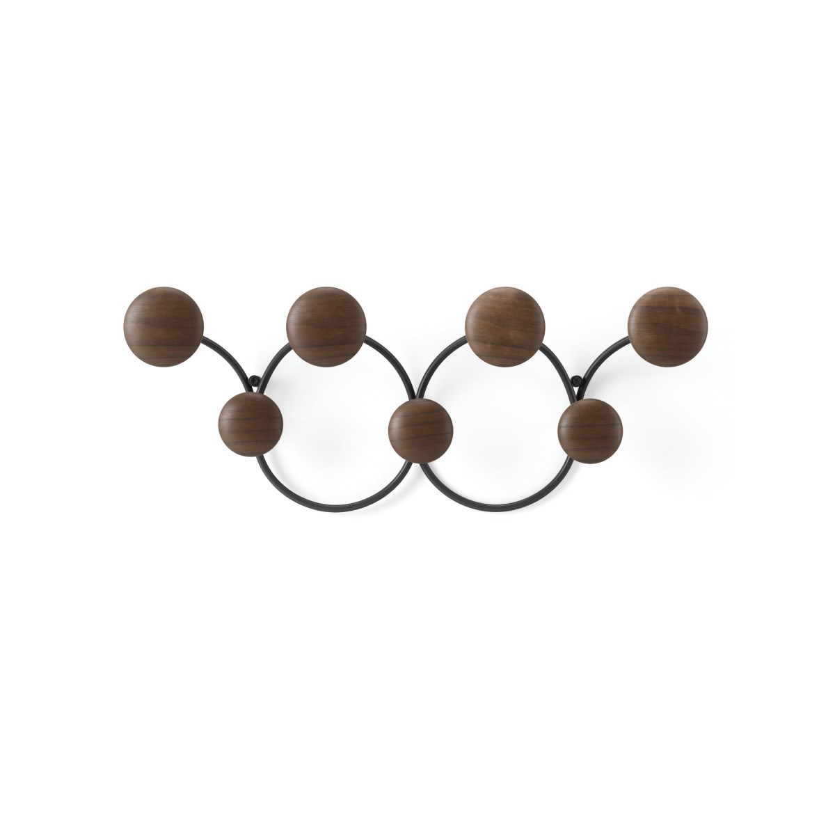 Věšák na zeď DOTSY černý/ořech_1