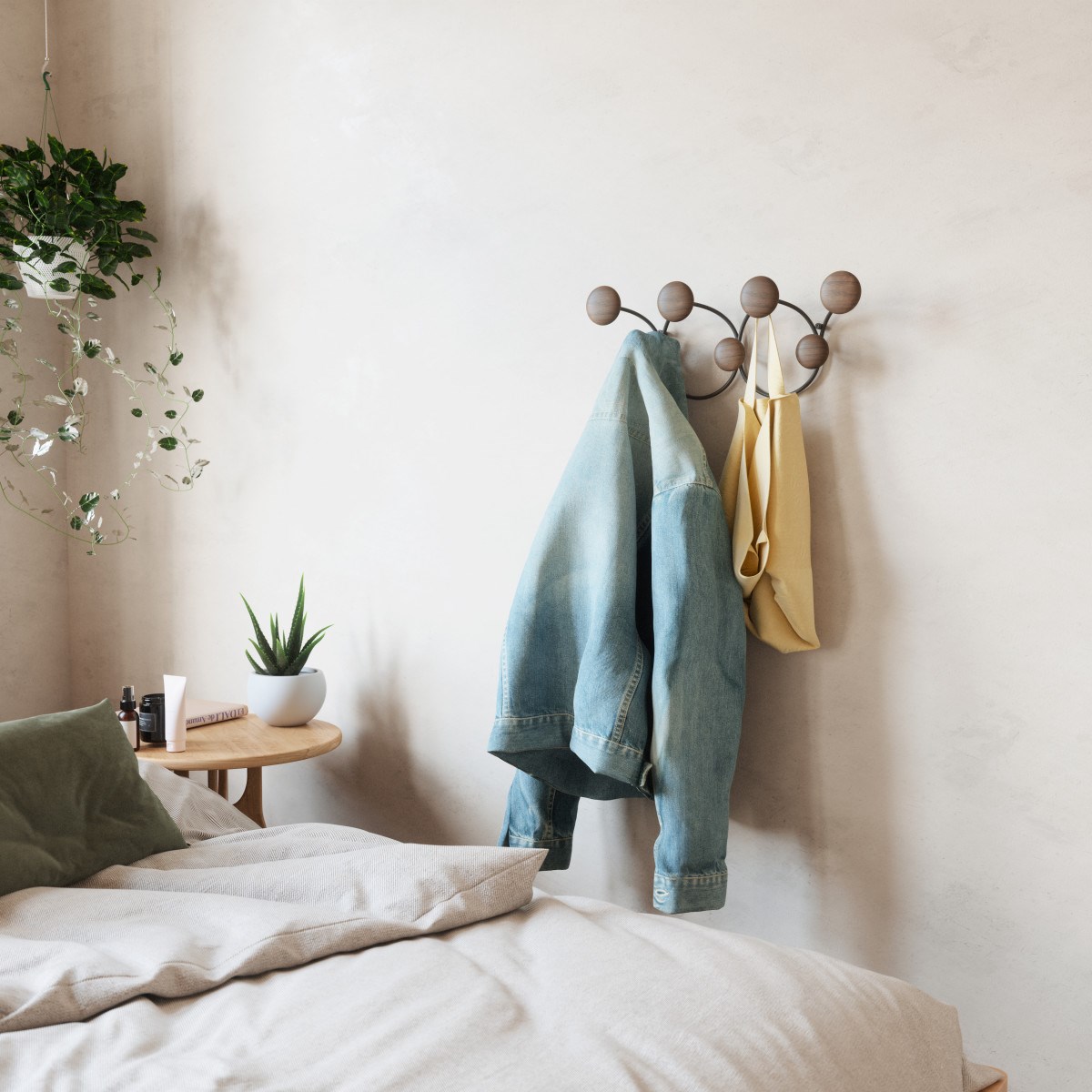 Věšák na zeď DOTSY černý/ořech_5