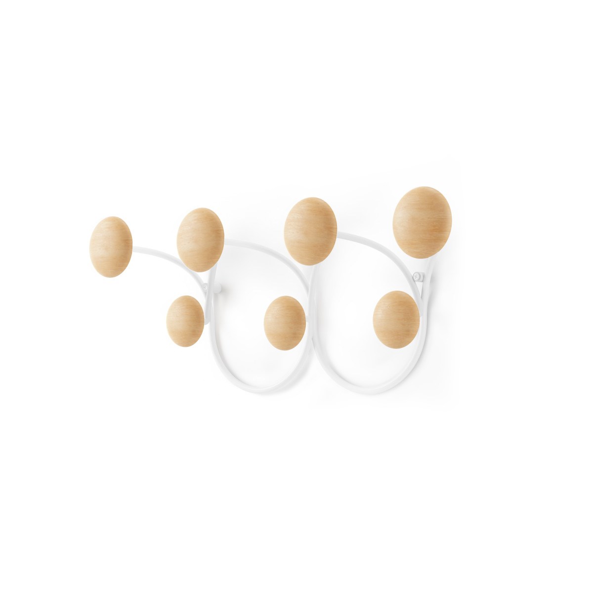 Věšák na zeď DOTSY bílý/přírodní_0