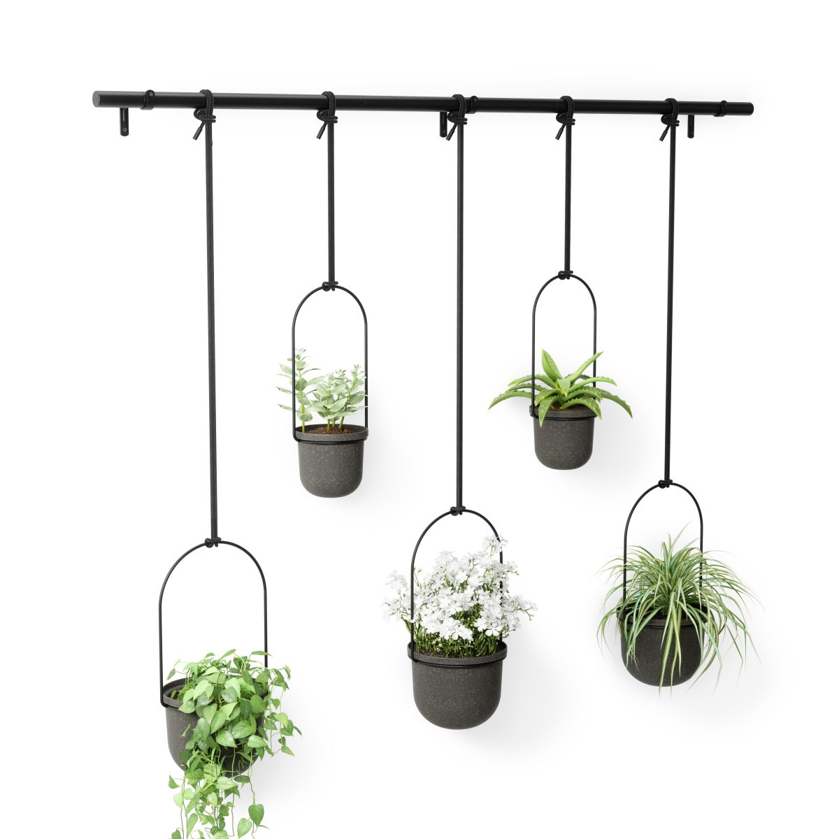 Květináče TRIFLORA SET/5ks černé_1