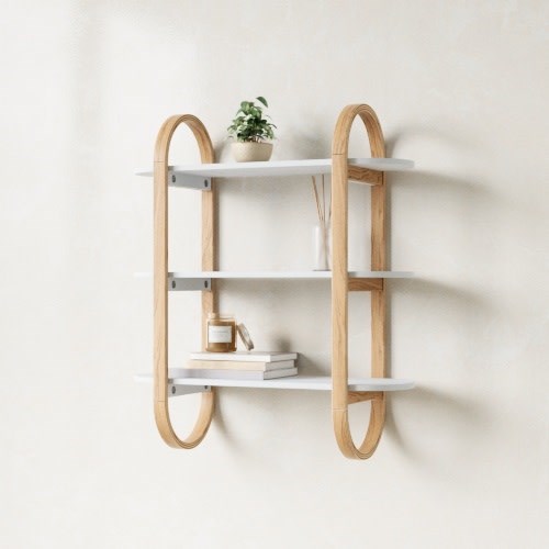 Nástěnná police BELLWOOD V. 75 cm bílá/přírodní_3