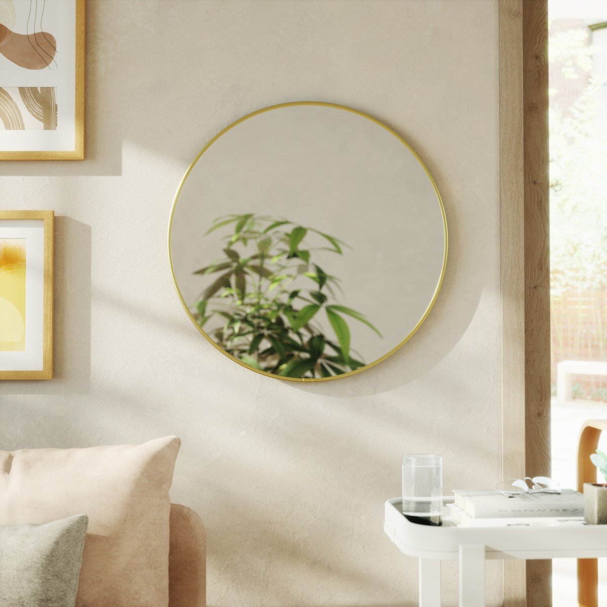 Zrcadlo HUBBA 61 cm s mosazným lemem_5