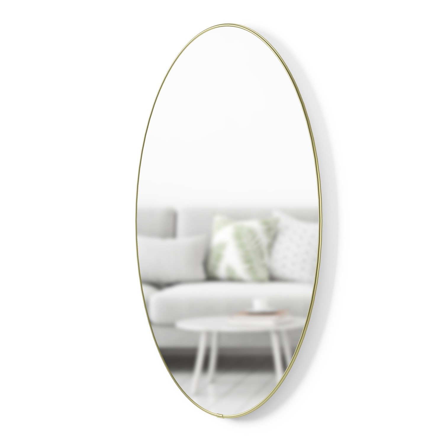 Zrcadlo HUBBA oválné 61x91 cm s mosazným lemem_4