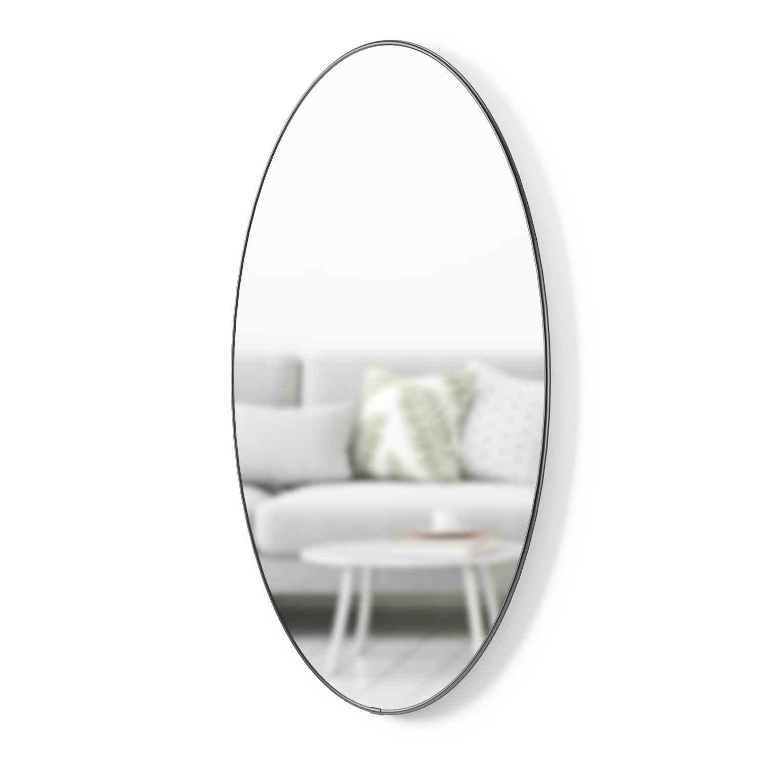 Zrcadlo HUBBA oválné 61x91 cm s titanovým lemem_4