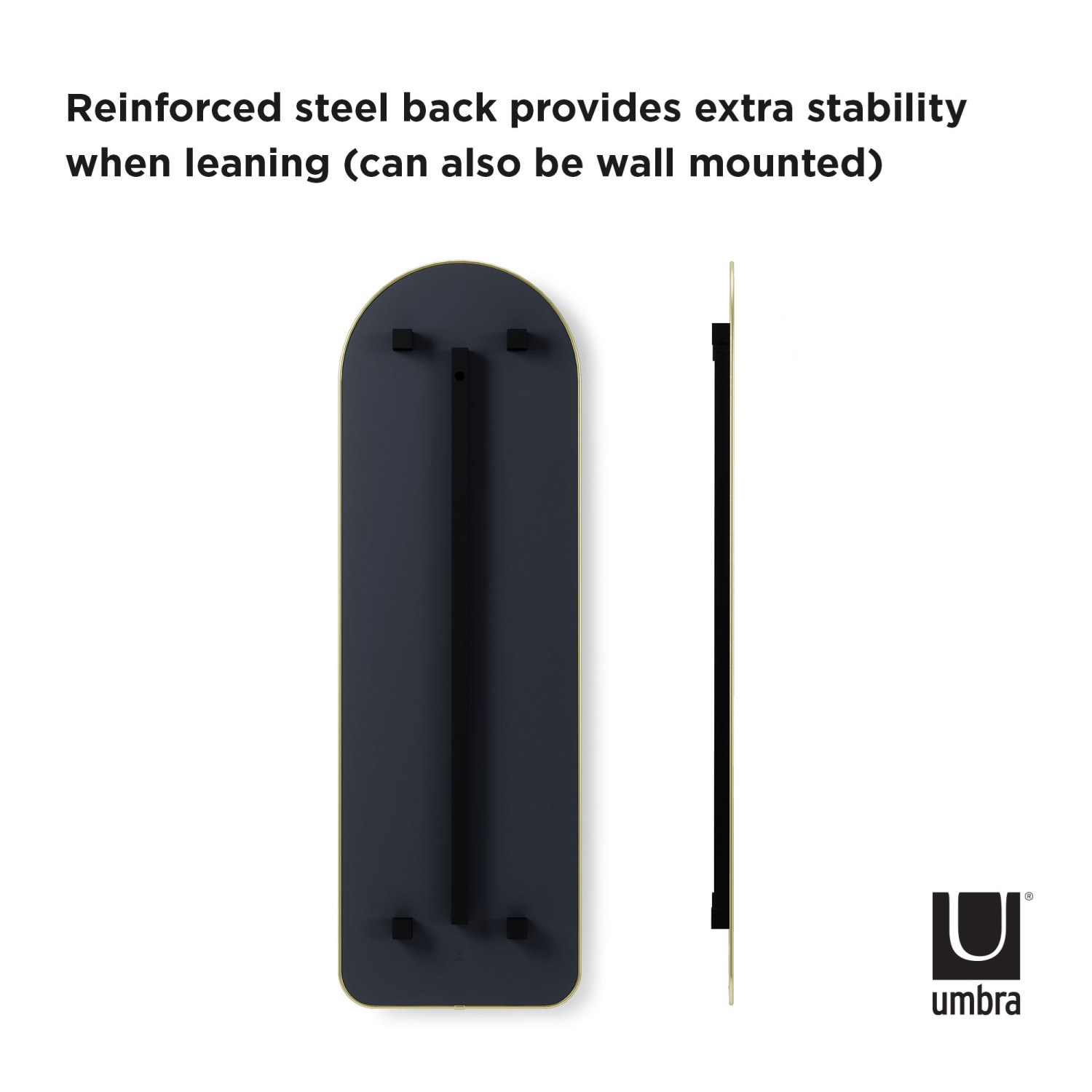 Zrcadlo HUB obloukové 51x157,5 cm mosazné_0