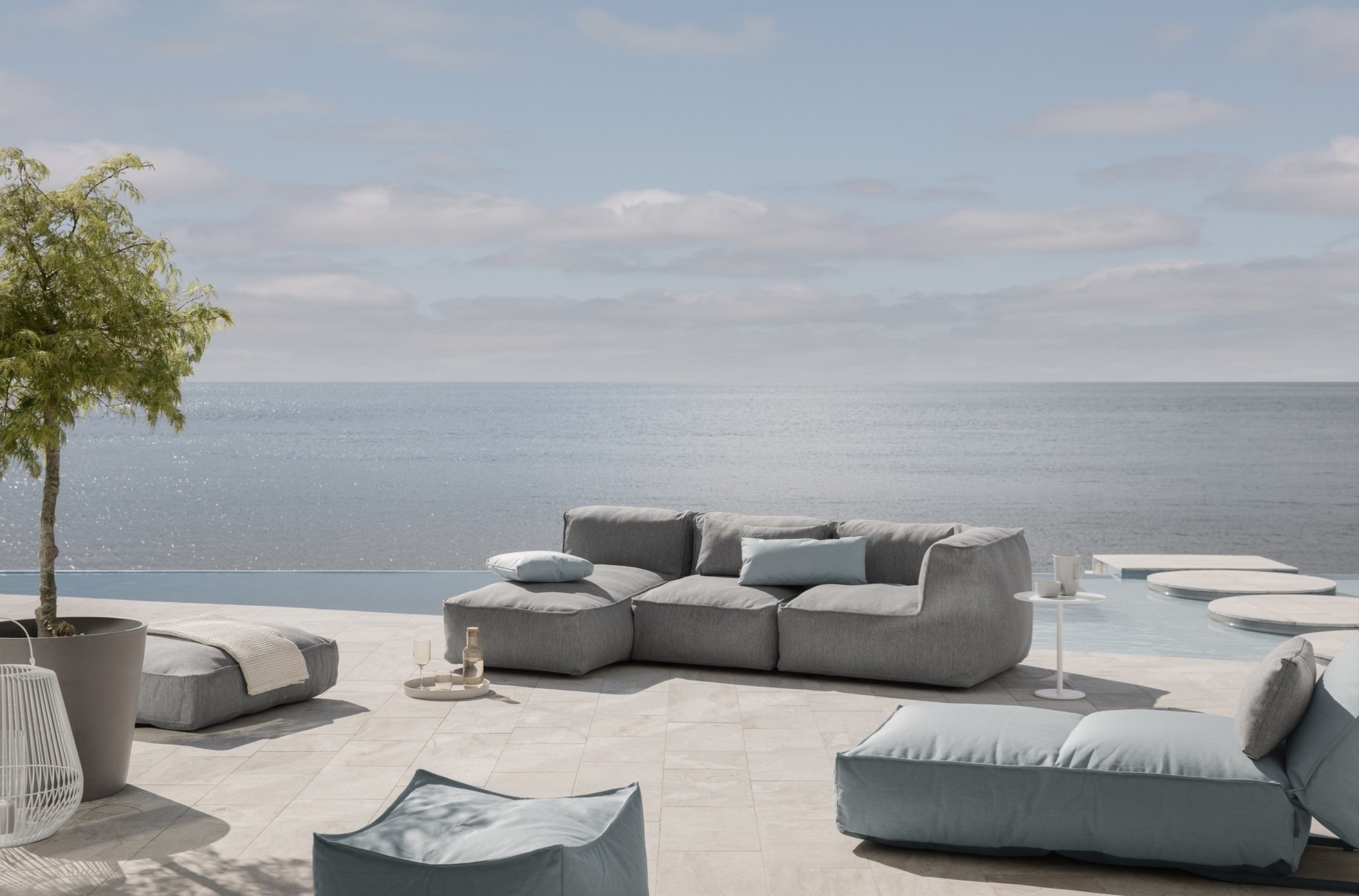 Obrázok z Vonkajšie lehátko STAY 80 cm hnedosivé