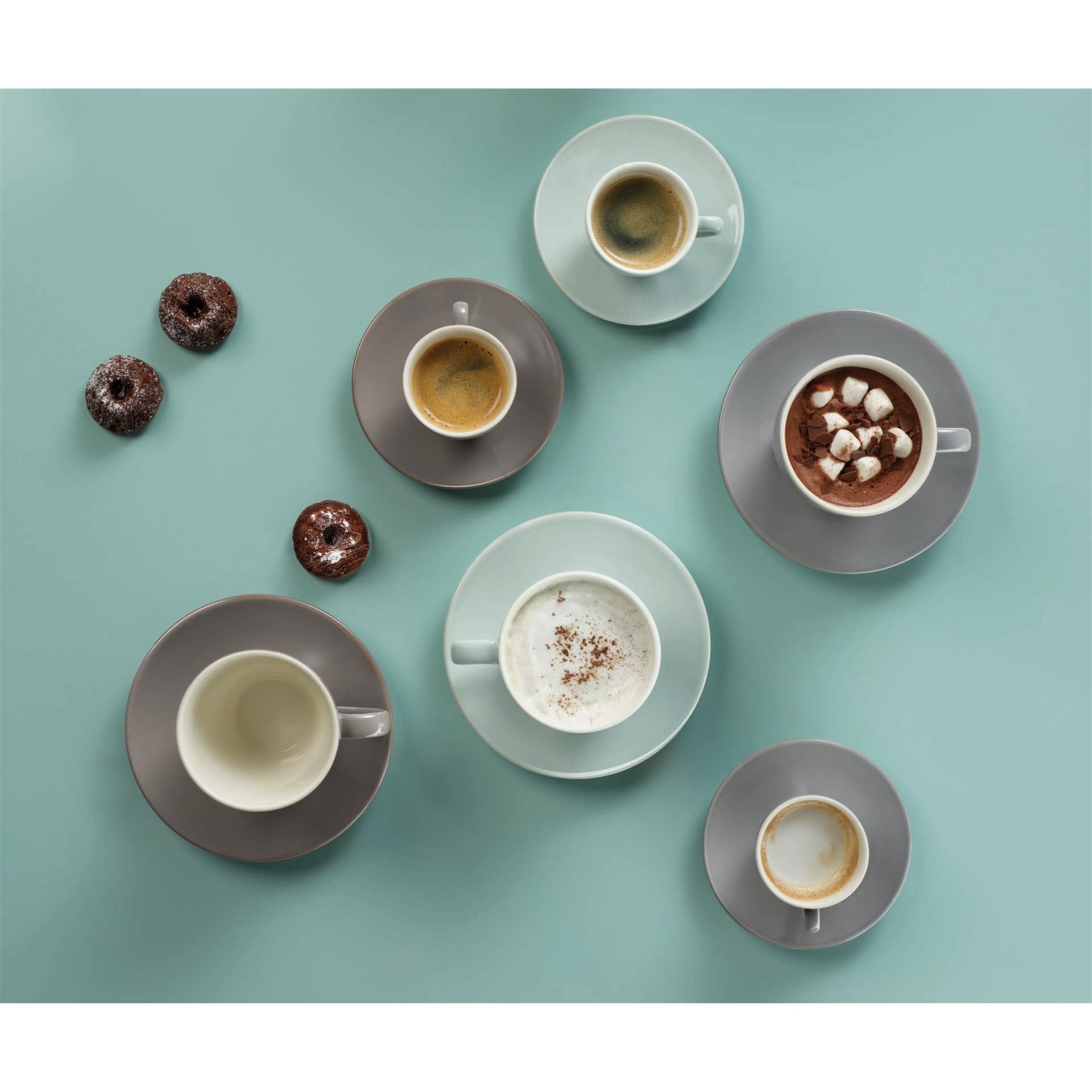 Šálek na kávu s podšálkem CAFFÉ TI AMO 0,25 l, šedohnědý_0