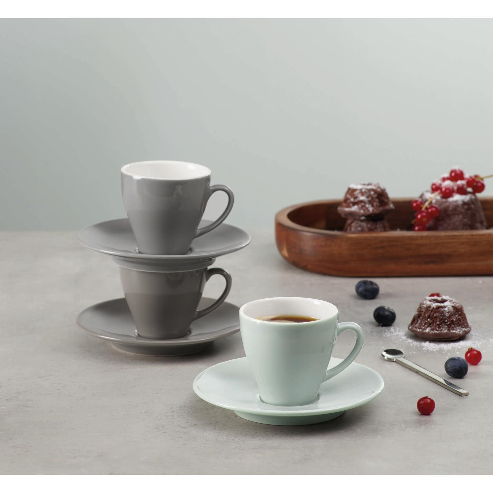 Šálek na kávu s podšálkem CAFFÉ TI AMO 0,25 l, šedohnědý_1