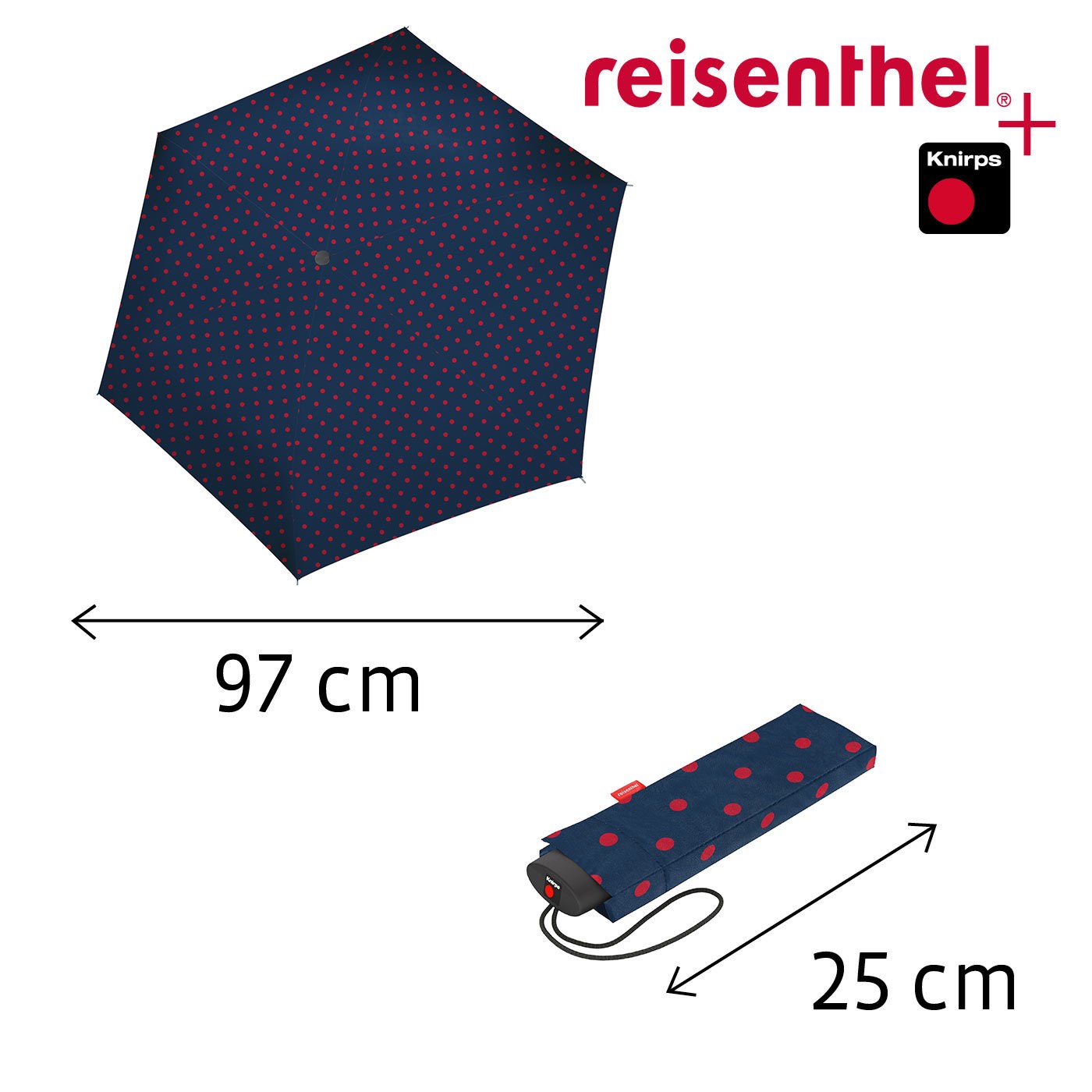 Deštník Umbrella Pocket Mini mixed dots red_1