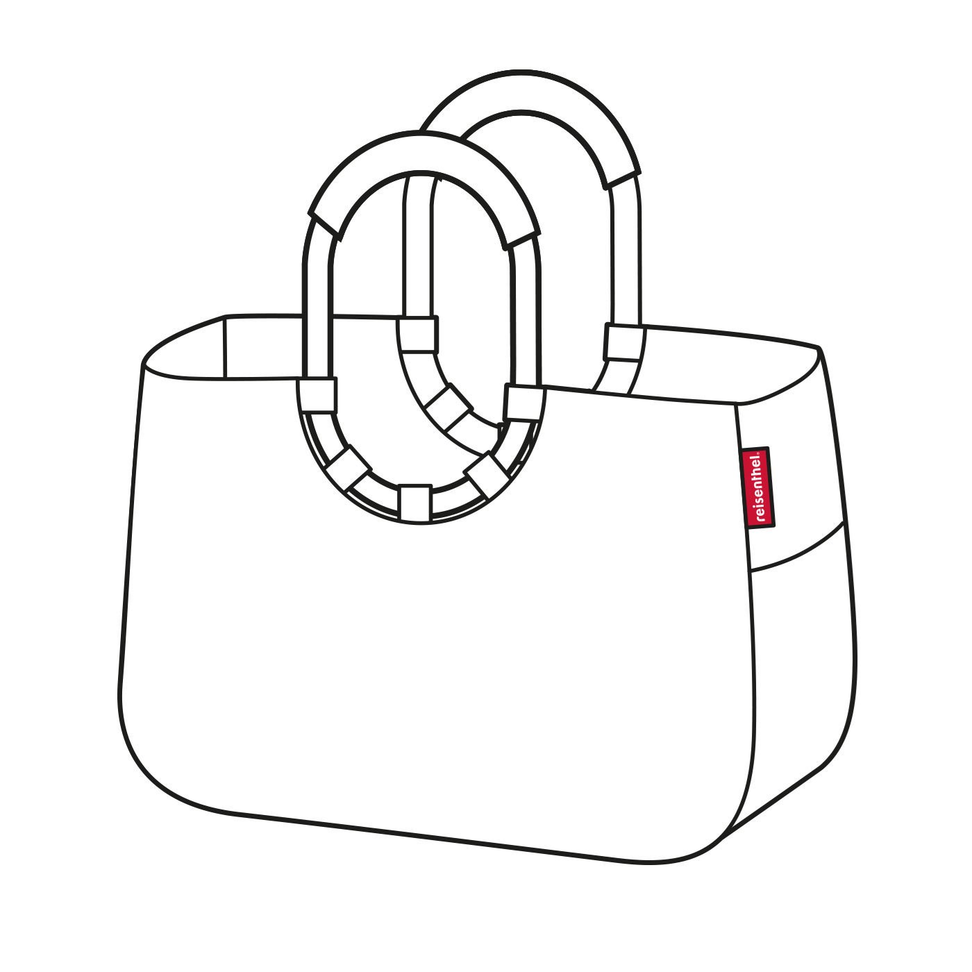 Módní taška Loopshopper L rhombus black_3