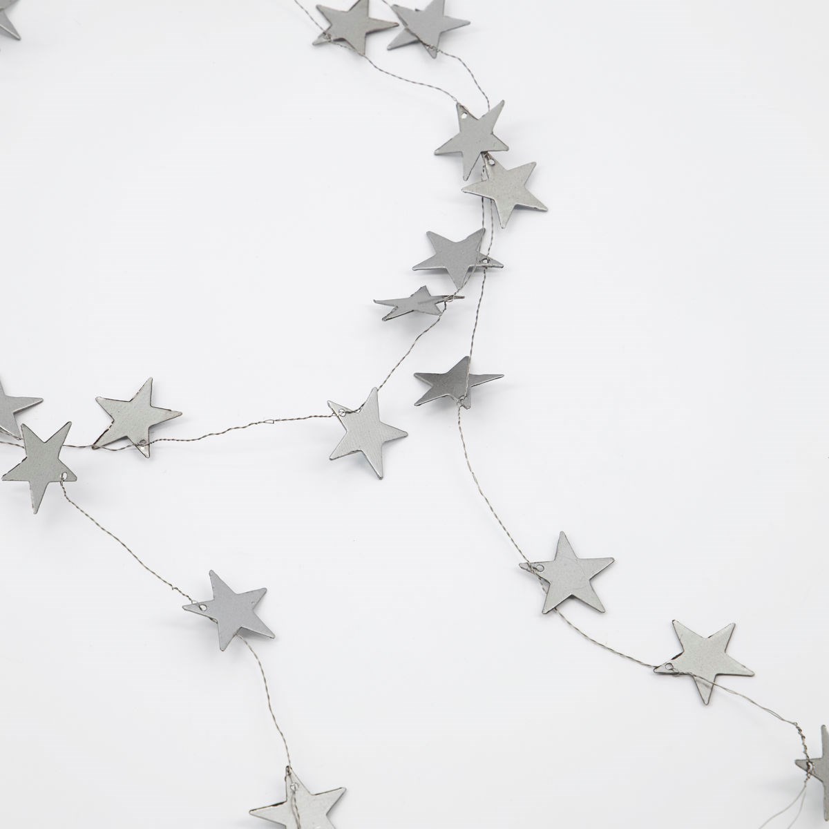 Girlanda kovová hvězdy D.150 cm stříbrná_0