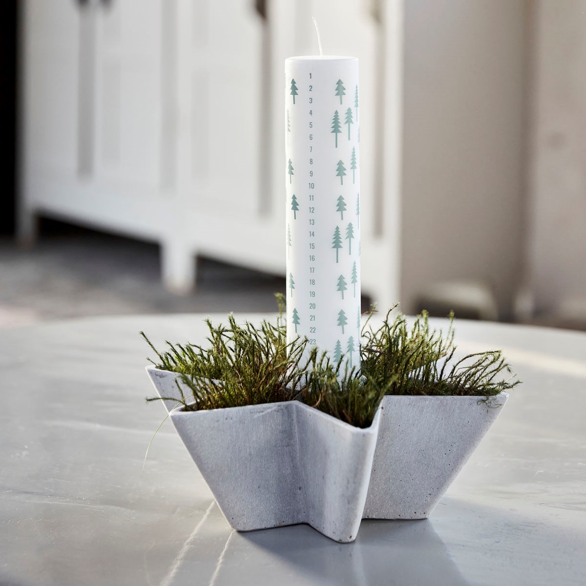 Adventní svíčka/kalendář V.30 cm zelená_1