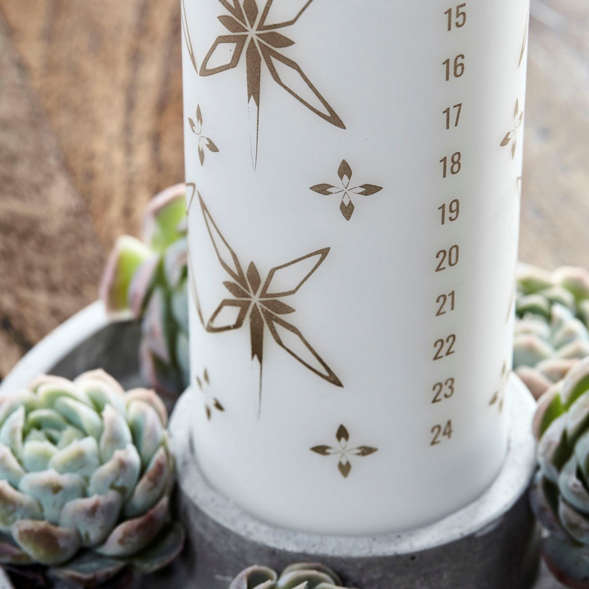 Adventní svíčka/kalendář V.30 cm zlatá_2