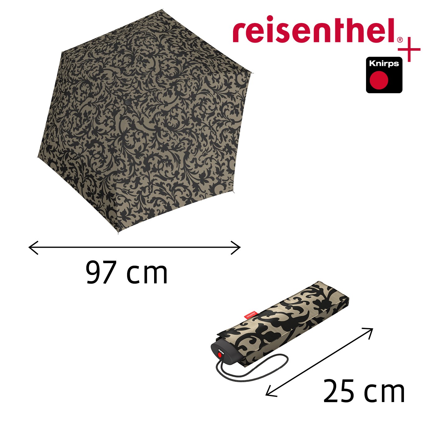 Deštník Umbrella Pocket Mini baroque taupe_0