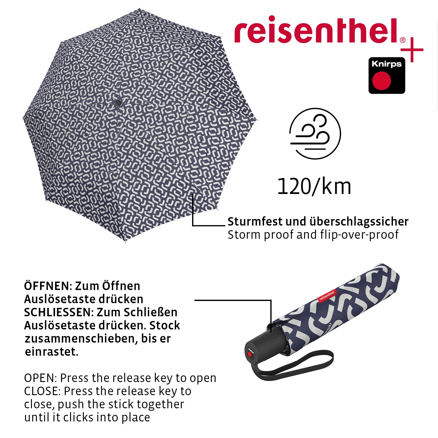 Deštník Umbrella Pocket Duomatic signature navy_1