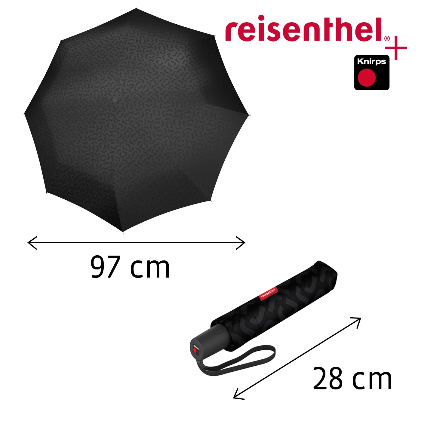 Deštník Umbrella Pocket Duomatic black hot print_0