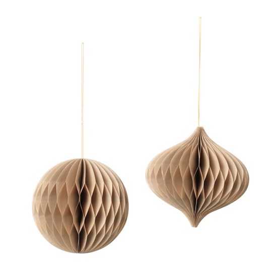 Dekorační papírové ozdoby SET/2ks přírodní hnědé_0