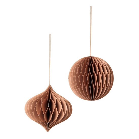 Dekorační papírové ozdoby SET/2ks hnědé_0