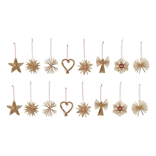 Slámové ornamenty Hirah přírodní SET/16ks_1