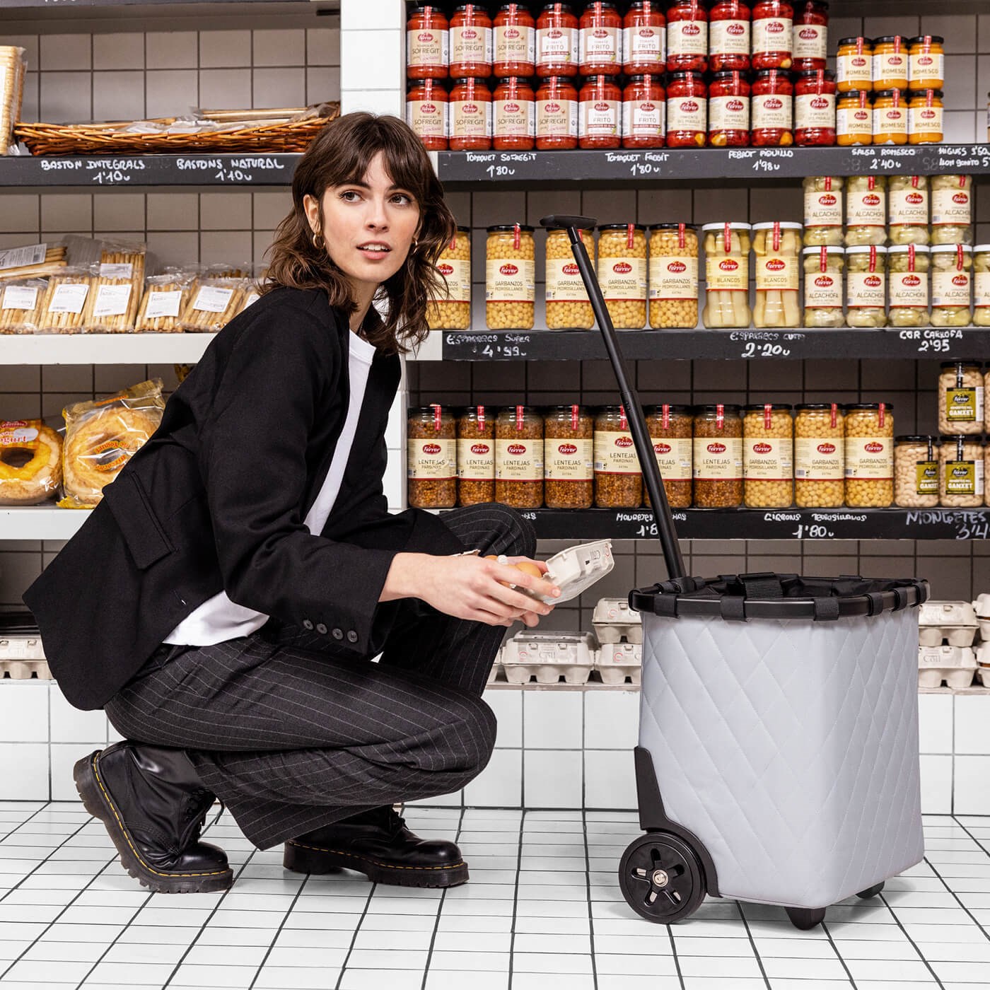 Taška na kolečkách Carrycruiser rhombus light grey_0