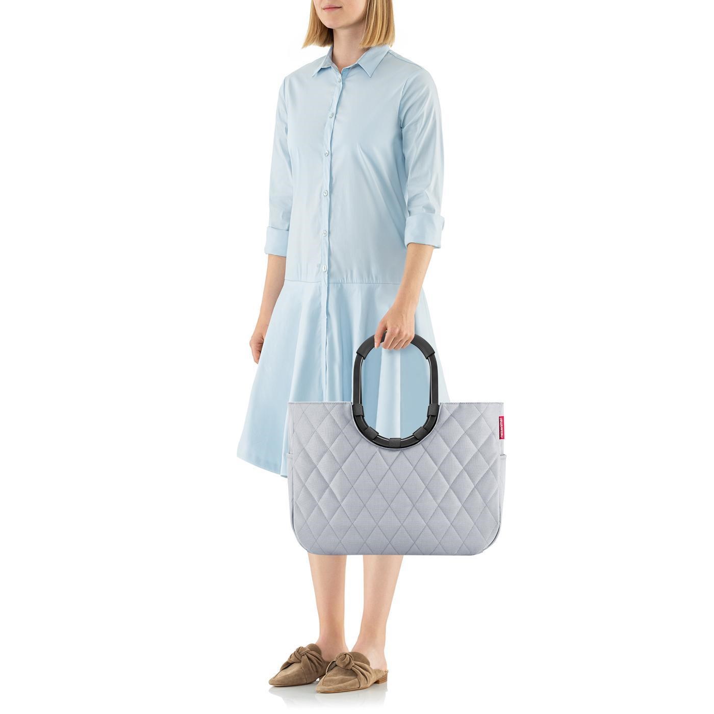 Módní taška Loopshopper L rhombus light grey_2