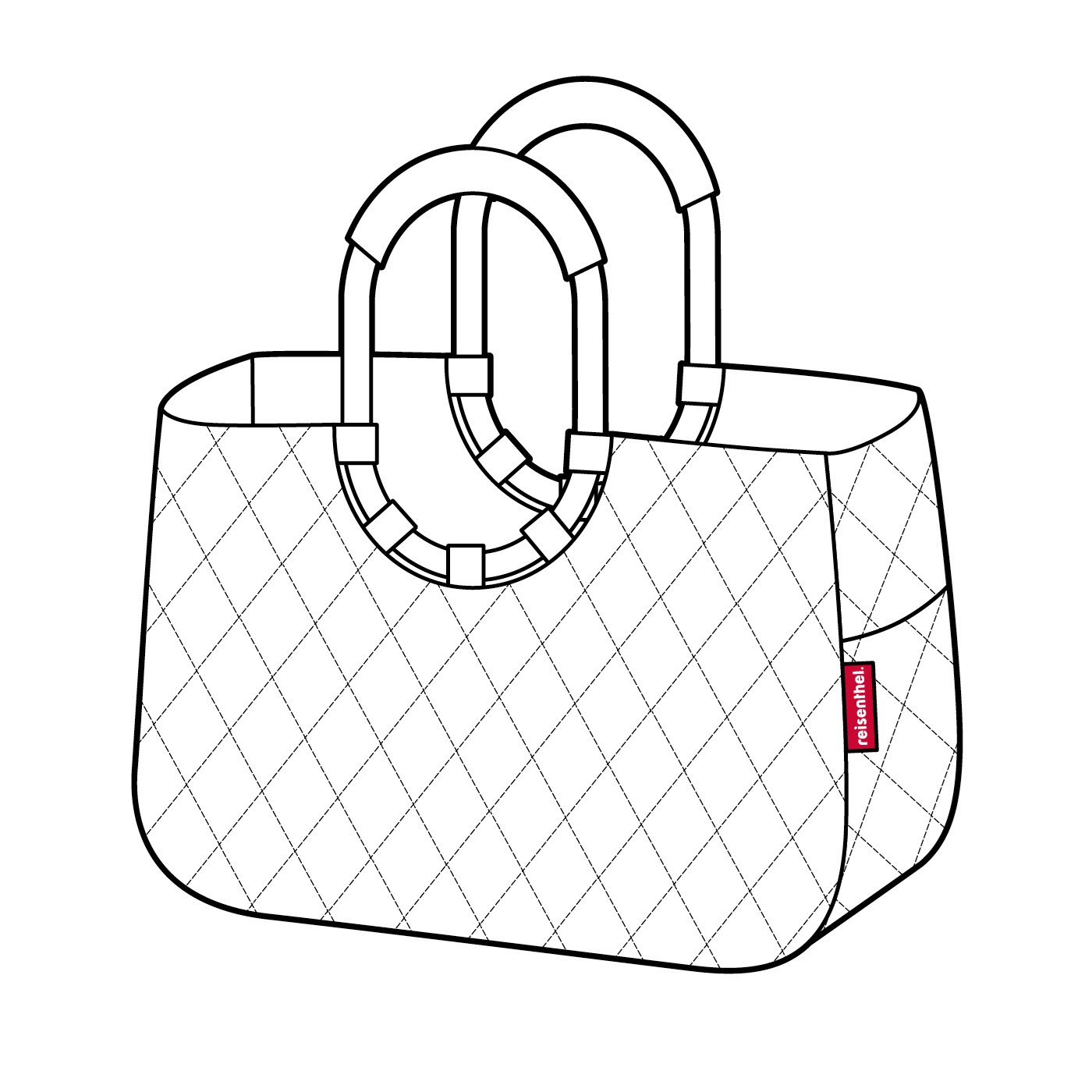 Módní taška Loopshopper L rhombus light grey_3