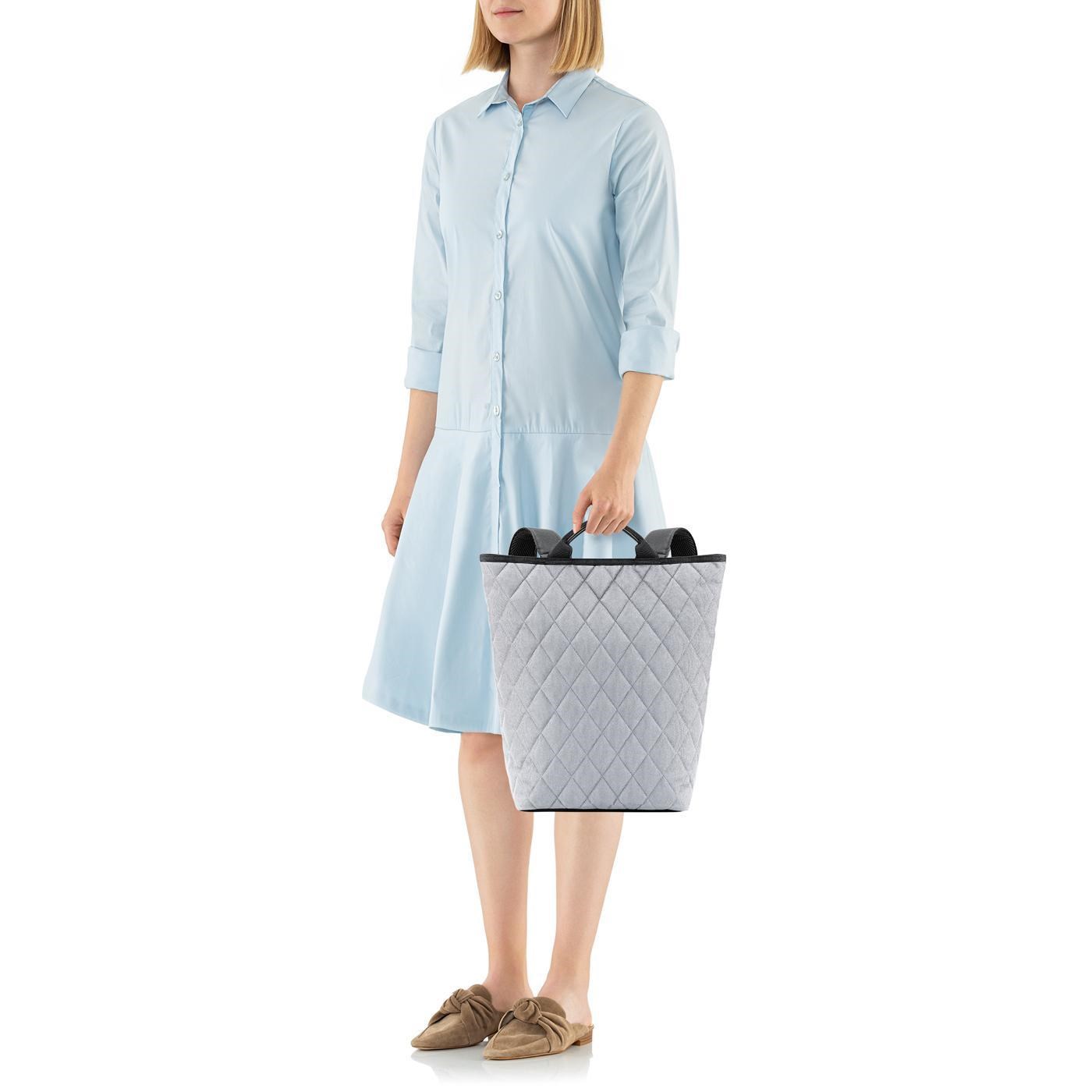 Nákupní batoh Shopper-Backpack rhombus light grey_3