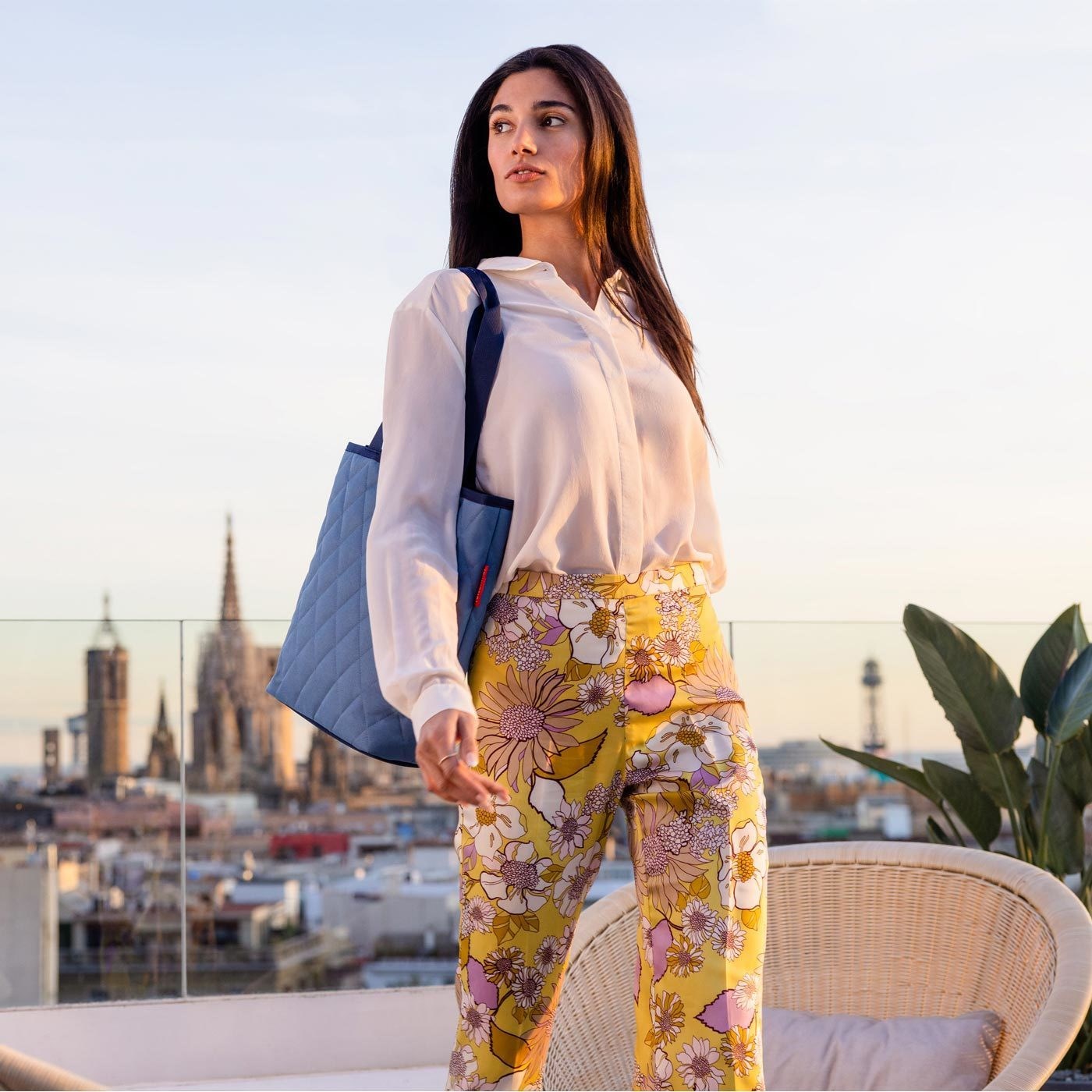 Taška Classic Shopper M rhombus blue_0