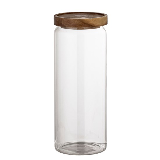 Skleněná dóza s dřevěným víčkem Anouk 23 cm_0