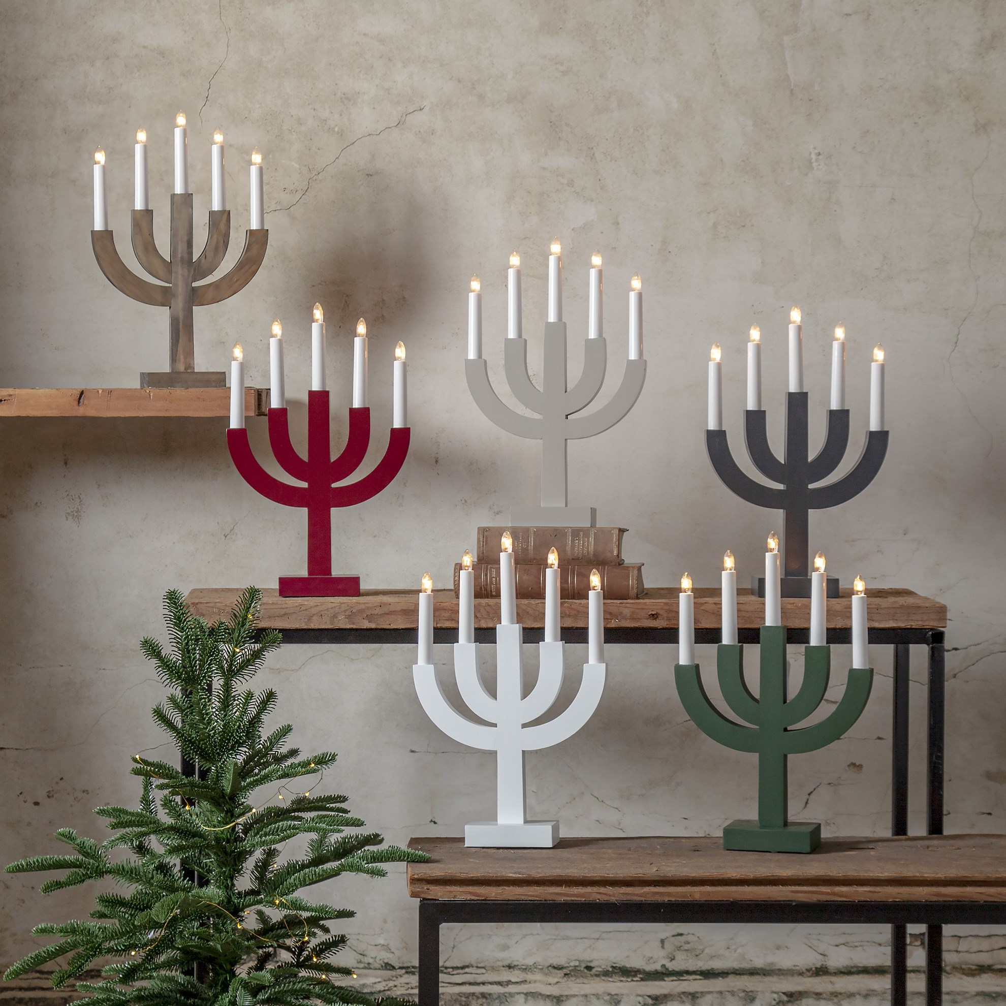 Okenní svícen SELMA 5 žárovek hnědý_0