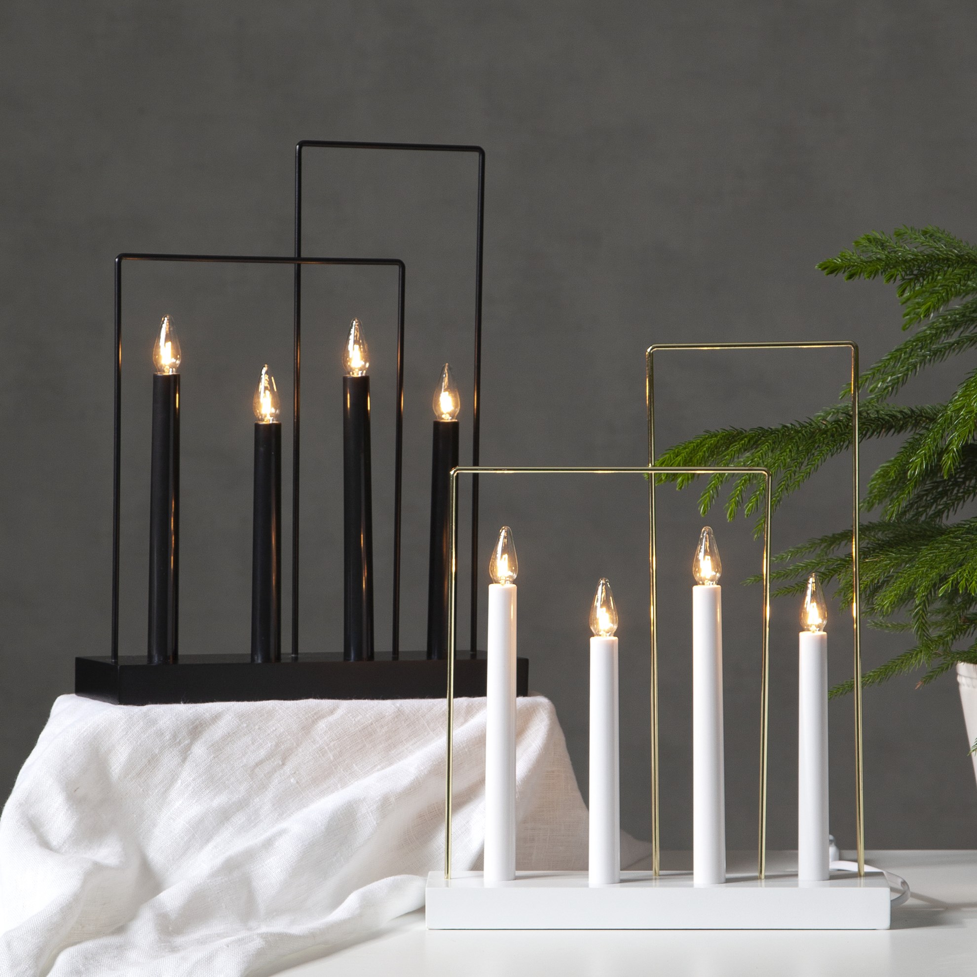 LED okenní svícen GLOSSY V.36cm černý_0