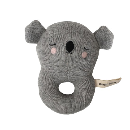 Dětské pletené chrastítko - Koala_1