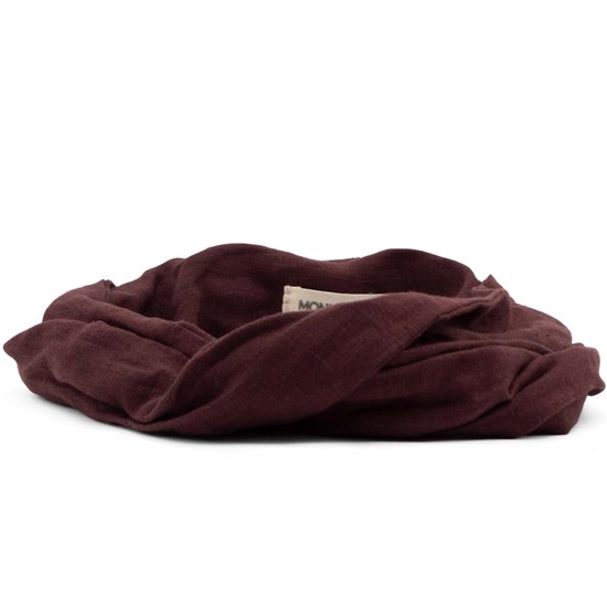 Lněná čelenka s tenkým drátkem Monk & Anna mahogany_0