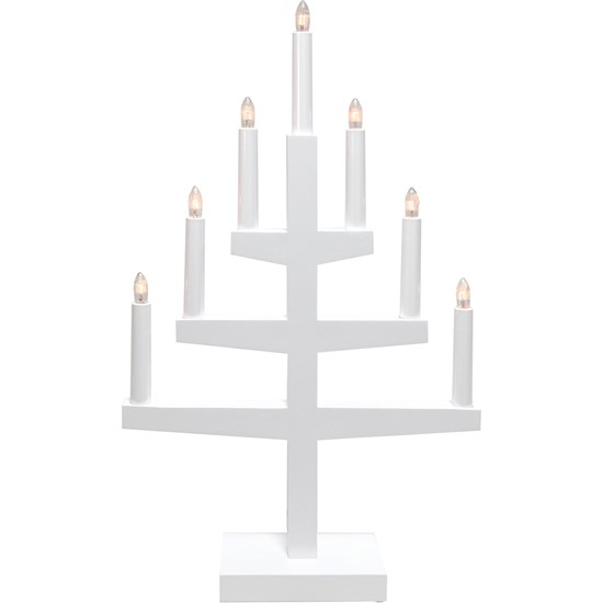 Dřevěný dekorační svícen TRAPP, 7x LED žárovka, 54x34 cm_1