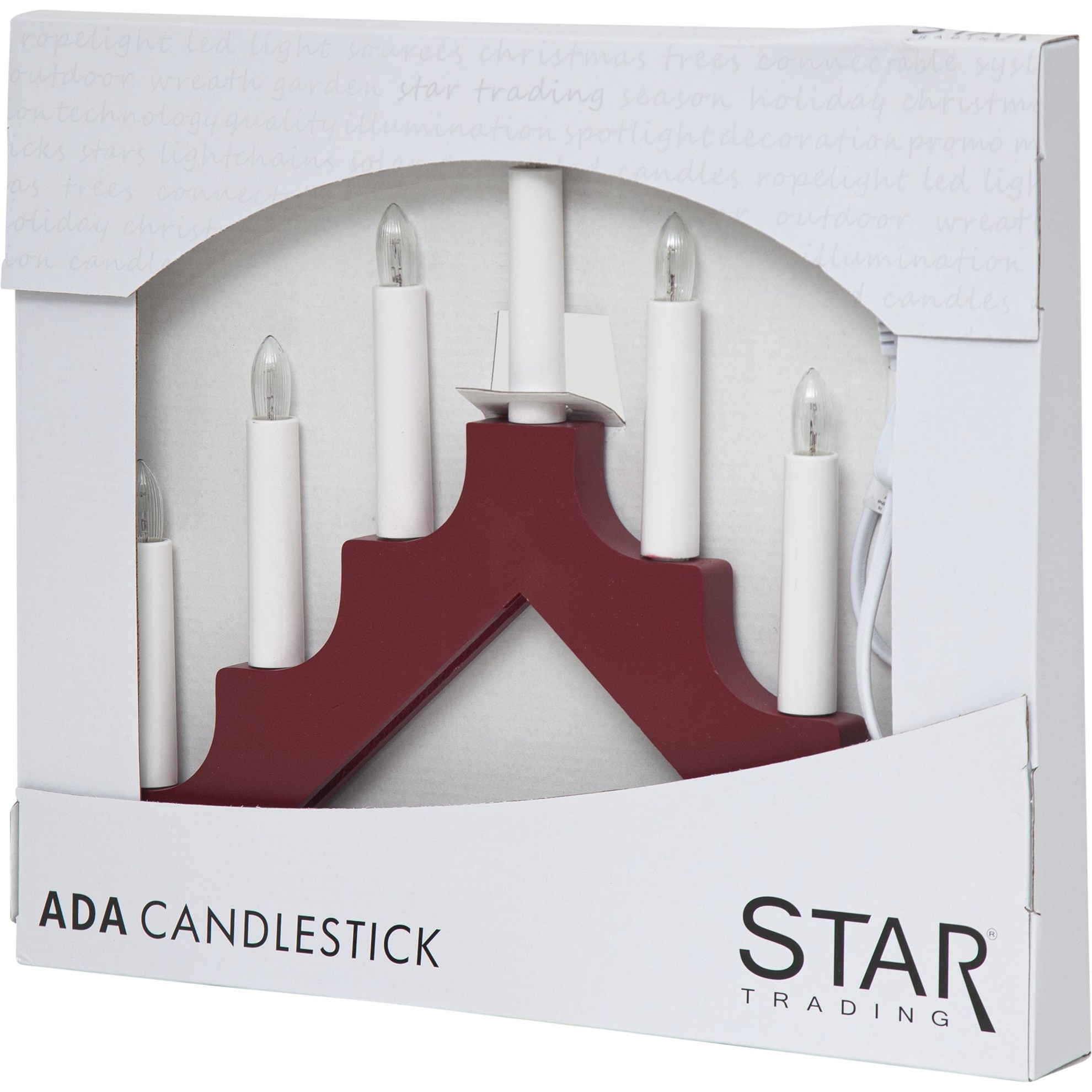Okenní svíce ADA 7 žárovek červený_2