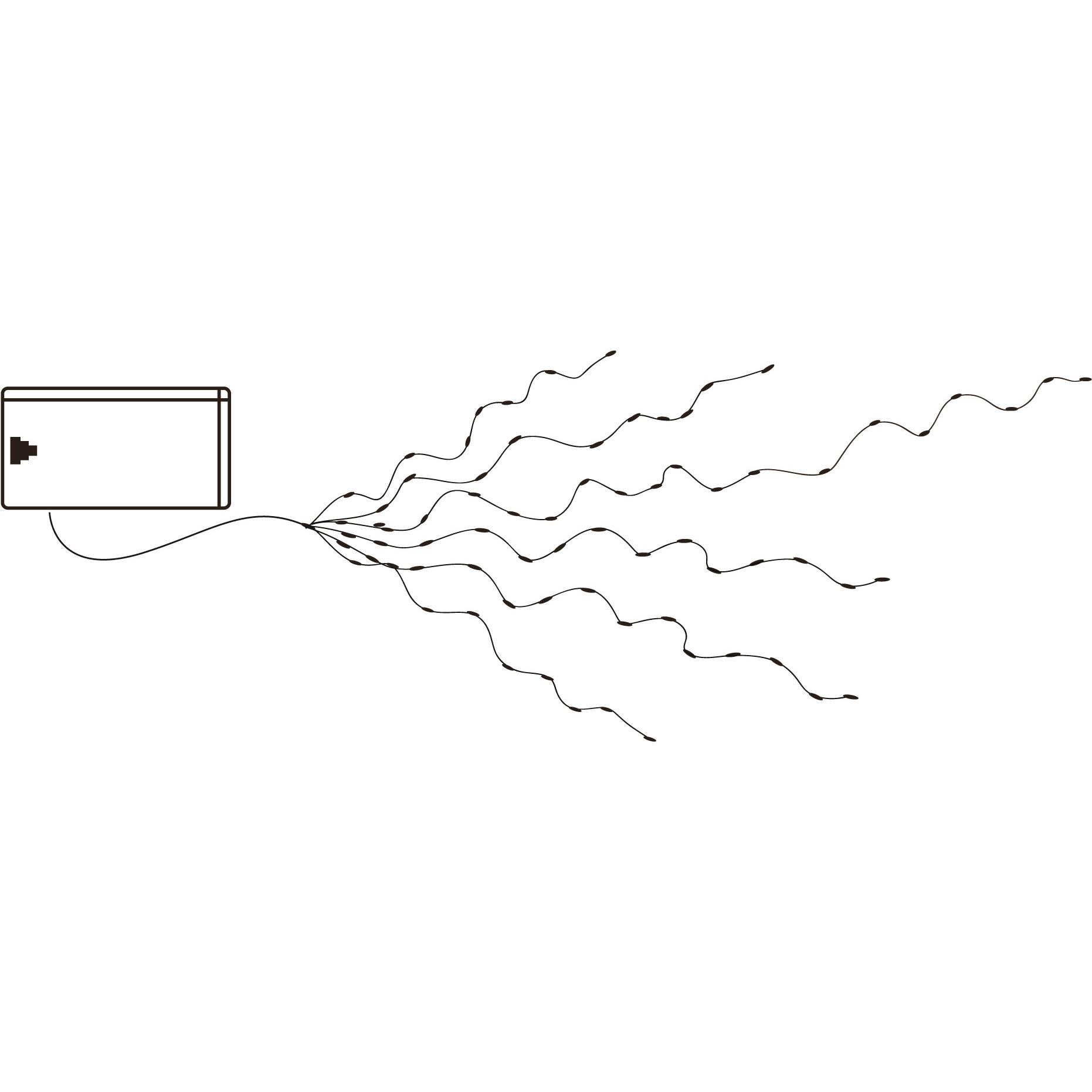 Světelný řetěz "Dew Drops", 46x LED, 5 drátků_0